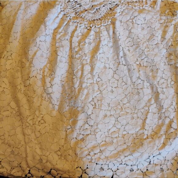 Twenty One Cream Ruffled Blouse with Cap Sleeves - Picture 8 of 16